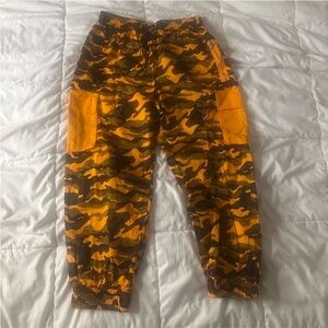 Hera Collections Women’s Camo Jogger Pants - Orange and Brown